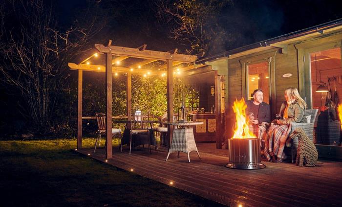 The Stargzer Log Cabin Dining Experience is an all weather option in the grounds of Glangwili Mansion Luxury B&B. It is an add on dining option, exclu
